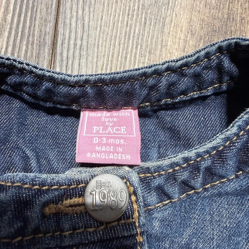 Americana The Children's Place Denim Jacket Dark Wash Blue Y2KBaby Vibe 0-3M